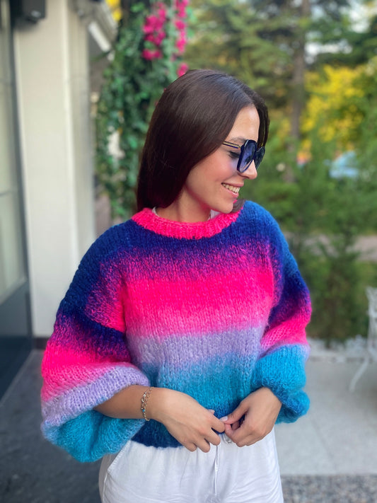 Handmade Ombre Mohair Sweater